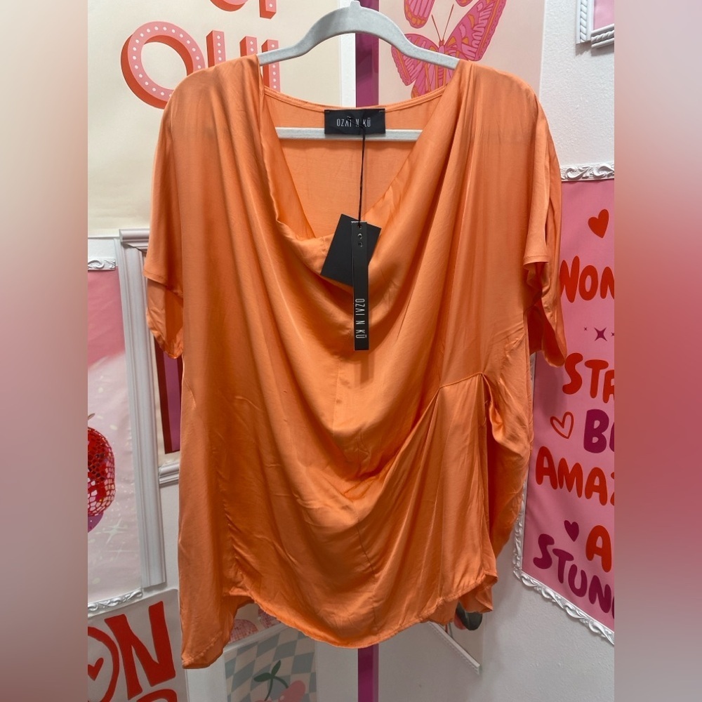 NWT OZAI N KU Orange Women's Top